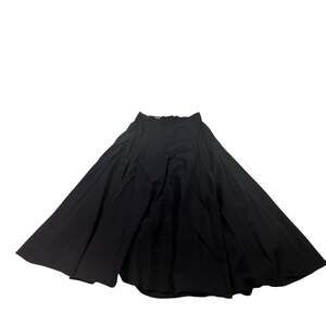 Gordon Henderson for Saks Fifth Avenue Black 100% Wool Flared Midi Skirt Size 8
